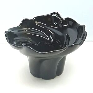 Vintage black glass candle holder. No flaws.